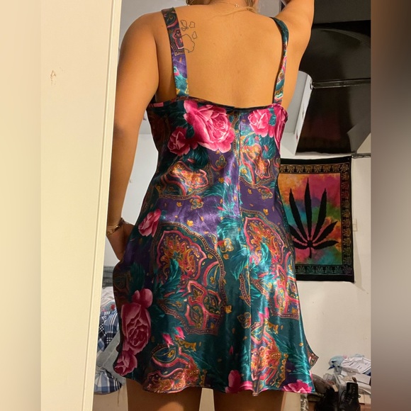 Floral Paisley Satin Dress - Picture 1 of 2